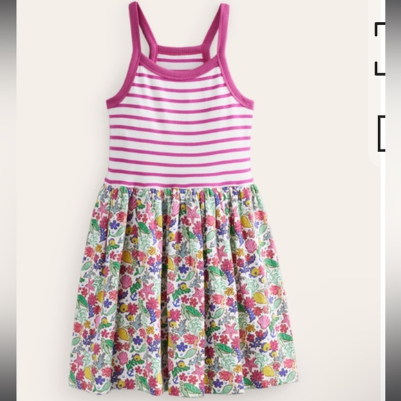 MINI BODEN KIDS' STRAPPY HOTCHPOTCH DRESS MULTI MERMAID DITSY GIRLS BODEN - Picture 1 of 6